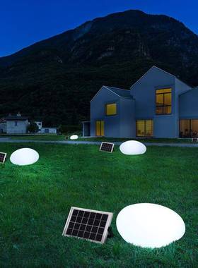 造景石头灯装饰绿植景观灯小区花园庭院灯网红造景太阳能草坪灯