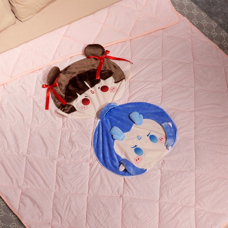 哪吒敖丙抱枕被子两用折叠毯子二合一办公室午睡S汽车靠枕车载枕 - 图0