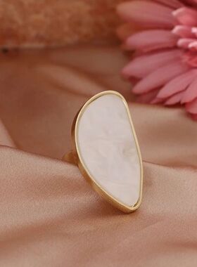 Exaggerate Metal Alloy Pearl Flower Rings for Women Vintage