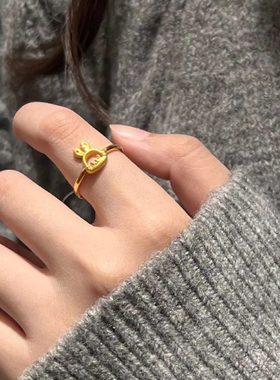 本命年必入款！实体同款兔叽兔子戒指女可爱个性镀金精品不掉色