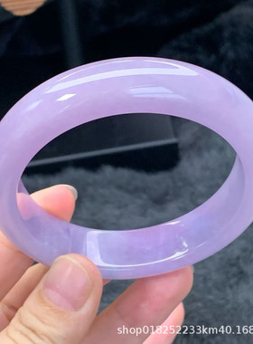 【顺丰包邮】缅甸天然大圈口紫罗兰翡翠处理手镯一手玉镯冰糯