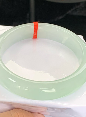 【顺丰包邮】缅甸天然大圈口翡翠处理手镯一手玉镯白月光带证书