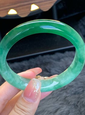 【顺丰包邮】缅甸天然大圈口翡翠处理手镯一手玉镯冰糯种阳