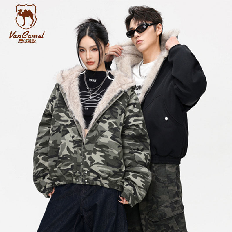 VANCAMEL/西域骆驼情侣冬季毛领厚款保暖棉服工装派克服RXH2519,淘宝优惠券,粉丝福利购,淘宝优惠卷