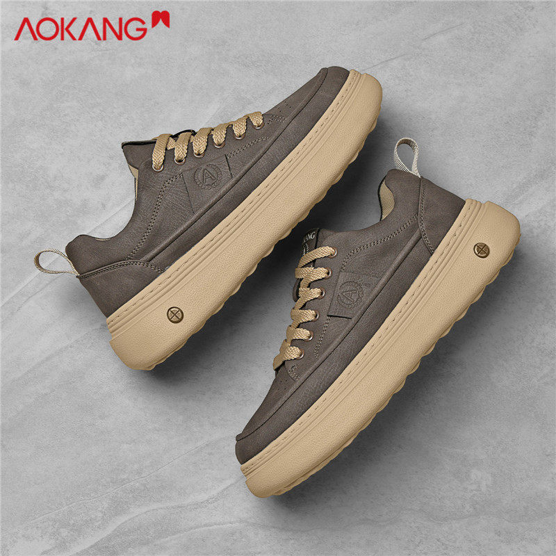 奥康官方2025冬季新款英伦风休闲板鞋户外软底通勤加绒保暖男潮流,淘宝优惠券,粉丝福利购,淘宝优惠卷