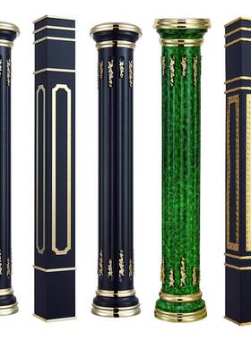 家用式起步柱新中式将军柱别墅大理石铝合金实木楼梯扶手立柱加工