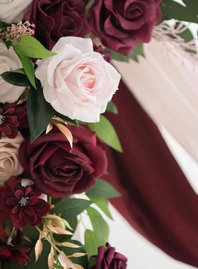 爆款仿真拱门花帷幔仿真花婚礼装饰派对聚会草坪户外装饰