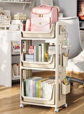 书包置物架家用可移动小推车书本收纳神器多层桌下放包收纳架书架
