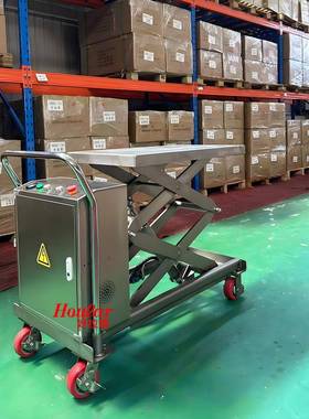 非标不锈钢304SUS电动升降平台车电动提升HOULAR液压升降车举升机