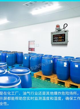 讯鹏仓库防爆温湿度显示屏化工厂无尘车间声光报警采集电子看板