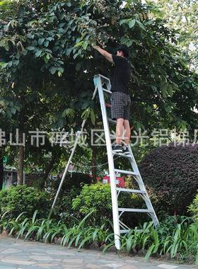 园林梯折叠加厚铝合金水果梯户外樱桃采摘梯三脚园艺人字梯XINGON