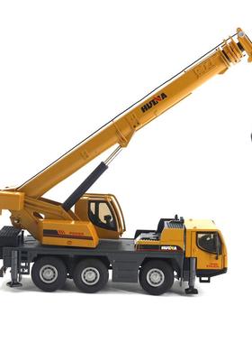 汇纳小号合金仿真起重机吊车工程车桌面摆件玩具现货