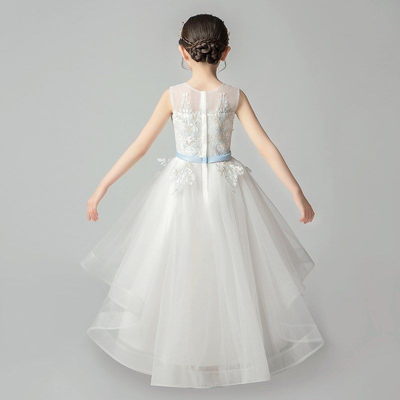 女童礼服公主裙蓬蓬纱花童白色婚纱裙儿童主持人晚礼服钢琴演出服,淘宝优惠券,粉丝福利购,淘宝优惠卷