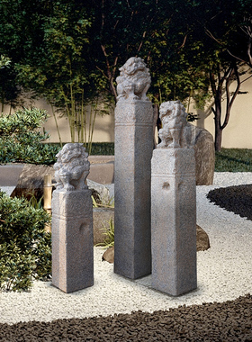 中式庭院仿古拴马l桩狮子花园造景布置栓马柱落地摆件室内玄关装