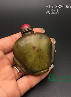 古玩收藏复古怀旧玉石实用中号便携鼻烟壶手把玩影视道具小摆件