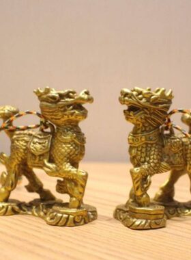 任芳居纯铜麒麟踩八卦中号挂件摆件顺丰包邮