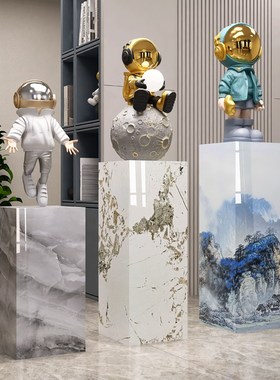 大理石摆件底座客厅玄关岩板立柱A展示台墩子花架电视柜落地大摆