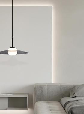 意式极简玻璃小吊灯北欧创意飞碟餐厅灯现代简约全铜卧室床头灯