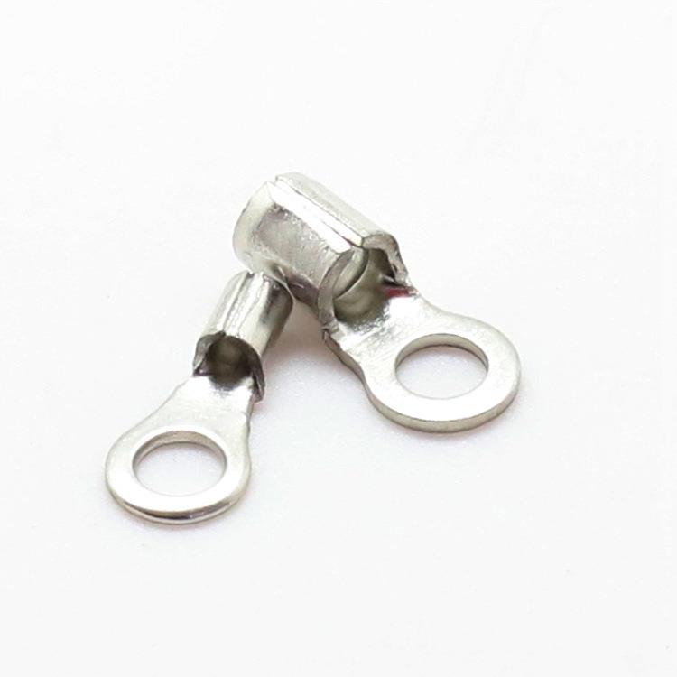 冷压端子接线耳裸端子铜鼻子原形裸端头RNB2-3.2紫铜材质 - 图0