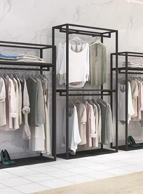 男装女装服装店展示柜现代简易风展示架层板加挂件陈列展示高柜