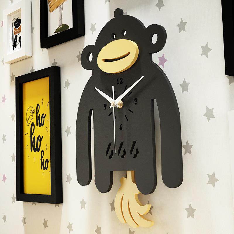 实木_7172_卡通实木照片墙大猩猩组合装饰相框摇摆真钟表可换相片,淘宝优惠券,粉丝福利购,淘宝优惠卷