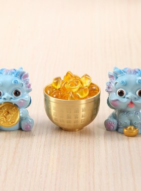 旺发财貔貅招财摆件麒麟一对工位办公室桌面装饰品摆件高级感小众