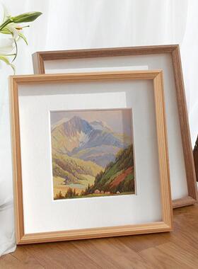 天台悦先方形实木相框挂墙333850现代中式宣纸卡纸字画书画装裱