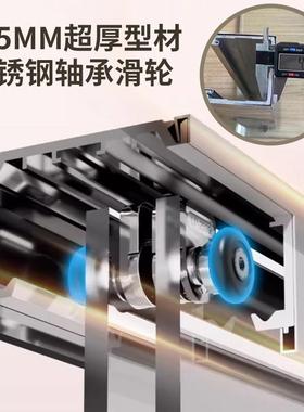 一字型双移门钢化玻璃淋浴房浴室隔断卫生间干湿分离厕所淋浴房