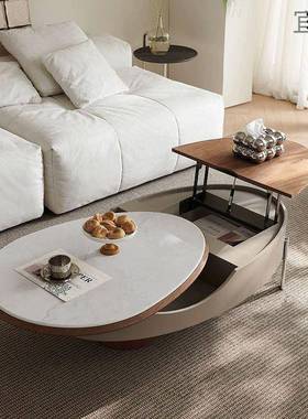 WP8客厅2025新款好茶几可升降意式小户型马鞍家用高级现代微晶石