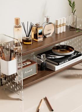 桌面置物架亚克力洞洞板桌上书架书桌多层收纳架办公桌工位整理架