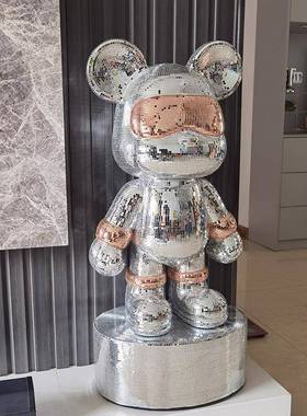 电视柜摆件轻奢高档网红玻璃卡通网红熊存钱罐客厅高级感装饰品