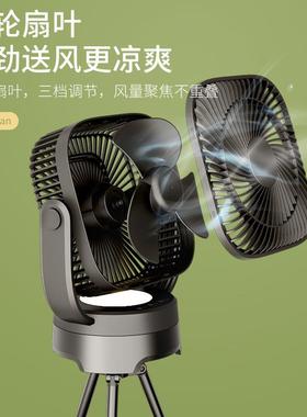 大风力降温学生宿舍小型静音小风扇户外露营小便携式摇头电扇迷你