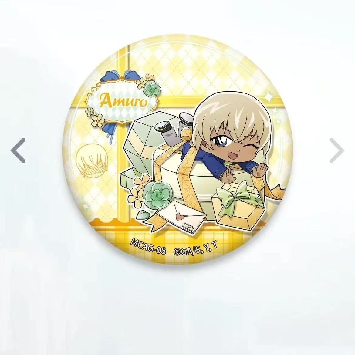 名侦探柯南周边亮闪吧唧徽章工藤新一毛利兰怪盗基德吉田步美谷子 - 图2