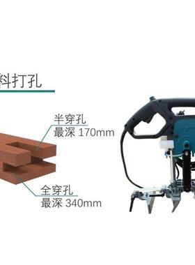 寸之木古建凉亭圆木方木开孔机方孔机打眼机榫卯机链条打孔机包邮