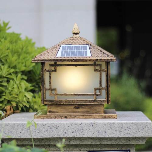 户外太阳能柱头灯别墅院子庭院防水门柱大门草坪灯装饰围墙柱子灯 - 图2