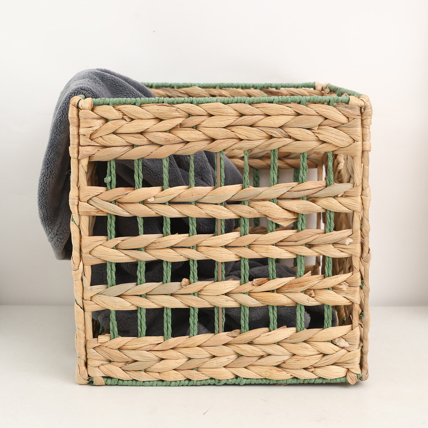 水葫草复古仿藤编收纳筐可折叠草编储物篮杂物大容量简约整理家用,淘宝优惠券,粉丝福利购,淘宝优惠卷