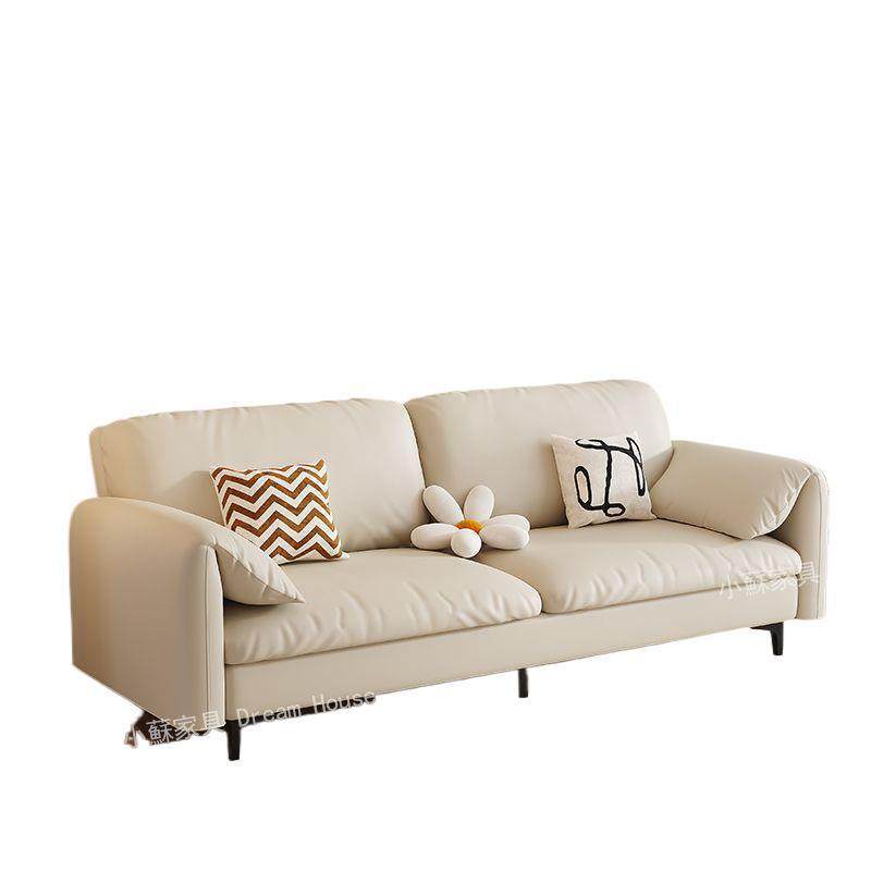 奶油风小户型沙发客厅卧室客房双人三人民宿公寓租房猫爪皮布沙发,淘宝优惠券,粉丝福利购,淘宝优惠卷