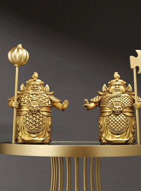 中式门神摆件树脂l半手工门厅玄关桌面家居客厅办公室装饰开业礼