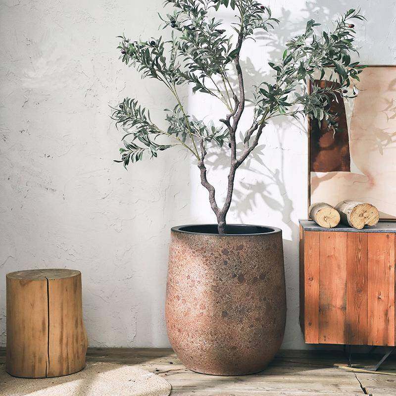 粗陶现代北欧花盆复古红陶釉色大号花瓶绿植种植盆装饰摆件陶罐坛,淘宝优惠券,粉丝福利购,淘宝优惠卷