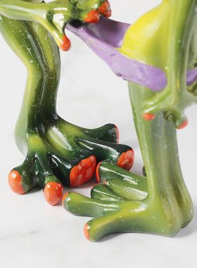 离谱摆件淄博琉璃大观园瑜伽网红青蛙树脂工艺品摆件家居装饰品搞