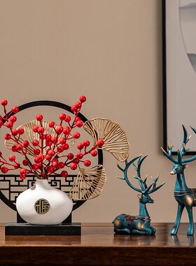 新年摆件客厅过年花束装饰品红果发财果春节氛围布置旺宅乔迁之喜