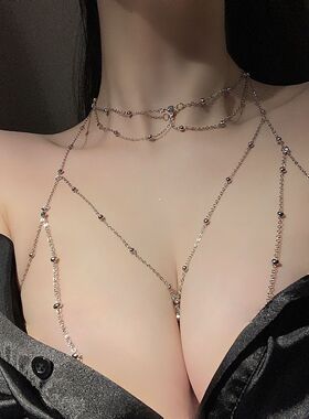 胸链身体链比基尼bikini锁骨链性感挂链装饰项链女配饰欧美潮链条