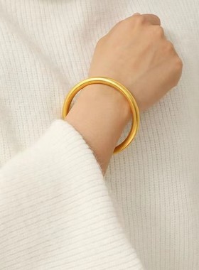 铜合金手镯 精工6mm传承手镯时尚百搭古法磨砂