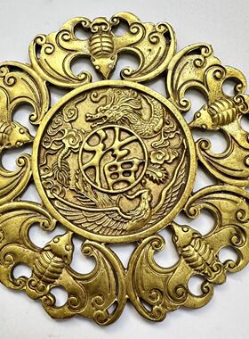 纯铜福字挂件五福临门家居饰品招财纳福家居客厅玄关特大号工艺品