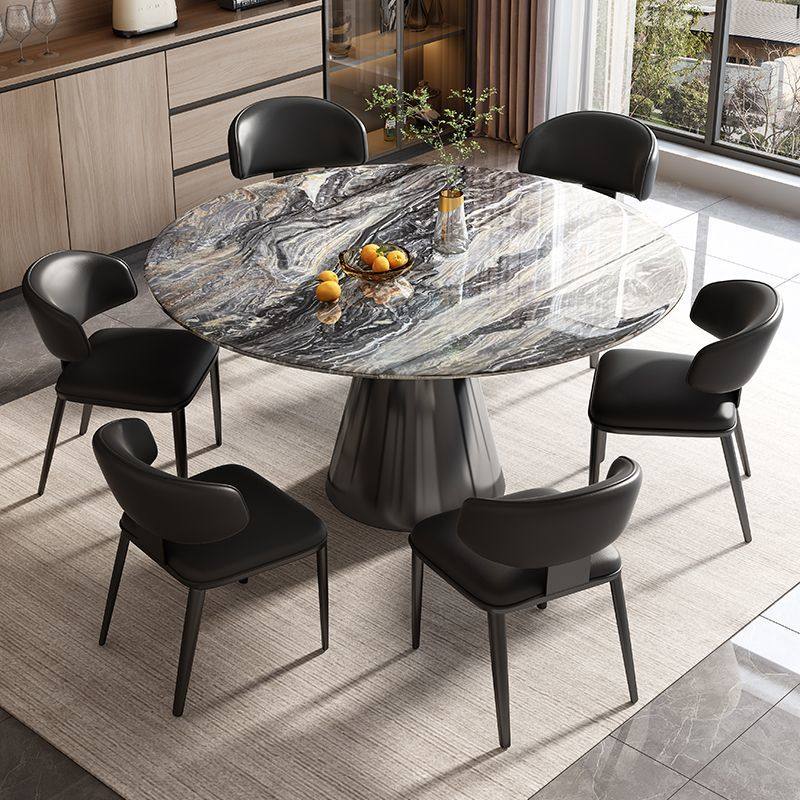 丰舍大理石餐桌椅组合意式可伸缩小户型家用轻奢圆形高级感圆桌,淘宝优惠券,粉丝福利购,淘宝优惠卷
