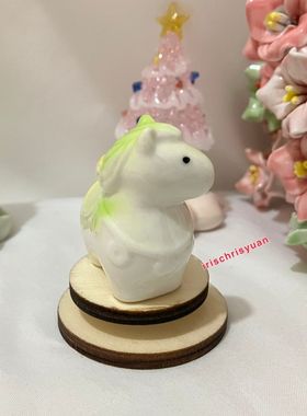 景德镇陶瓷小马可爱小马转转景德镇陶瓷渐变色生肖马摆件创意桌面