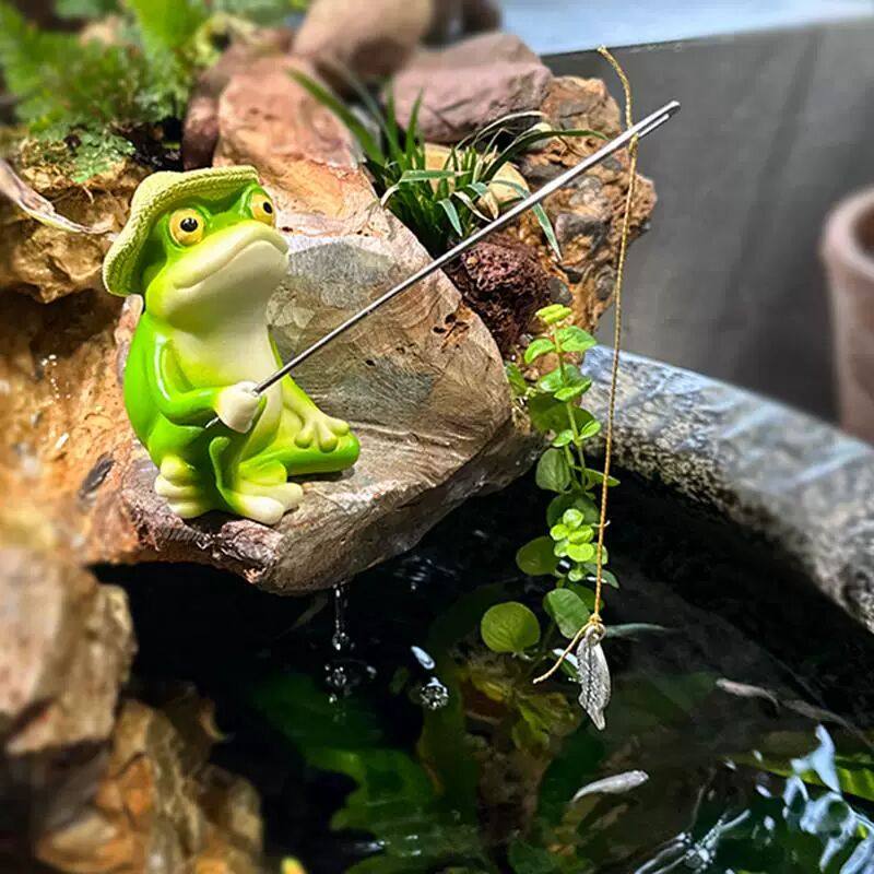 户外庭院花园装饰品摆件鱼池假山造景树脂小青蛙钓鱼创意景观雕塑,淘宝优惠券,粉丝福利购,淘宝优惠卷