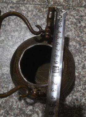古玩铜器收藏仿古纯铜龙凤呈祥手提壶老铜壶水壶茶壶摆件老物件