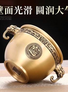 黄铜象鼻招财笔筒收纳盒大容量办公室桌面创意轻奢书Y房装饰摆件