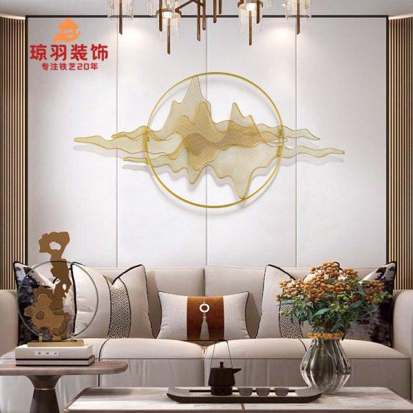 新中式铁艺山影茶室客厅床头电视背景墙挂件酒店玄关墙上装饰品,淘宝优惠券,粉丝福利购,淘宝优惠卷